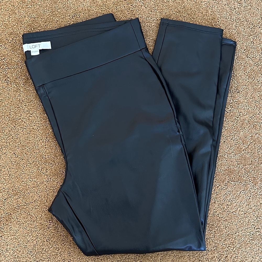 LOFT Faux Leather Black Leggings